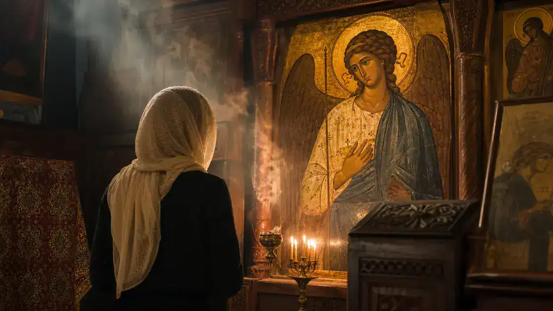 Como contemplar e rezar diante de um ícone angelical