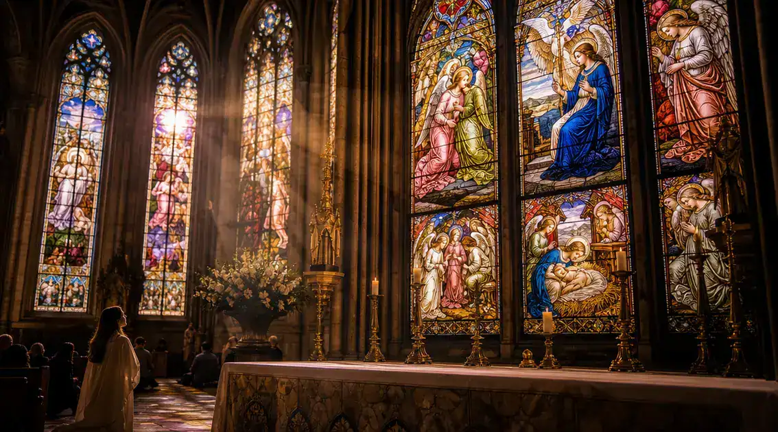 Vitrais que anunciam: anjos, liturgia e ensino visual
